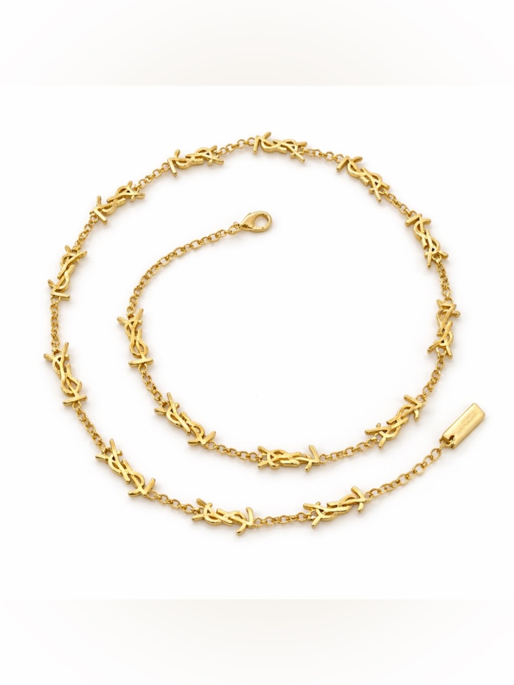 Yves Saint Laurent Gold YSL Cassandre Link Station Chain Necklace - Picture 2 of 9